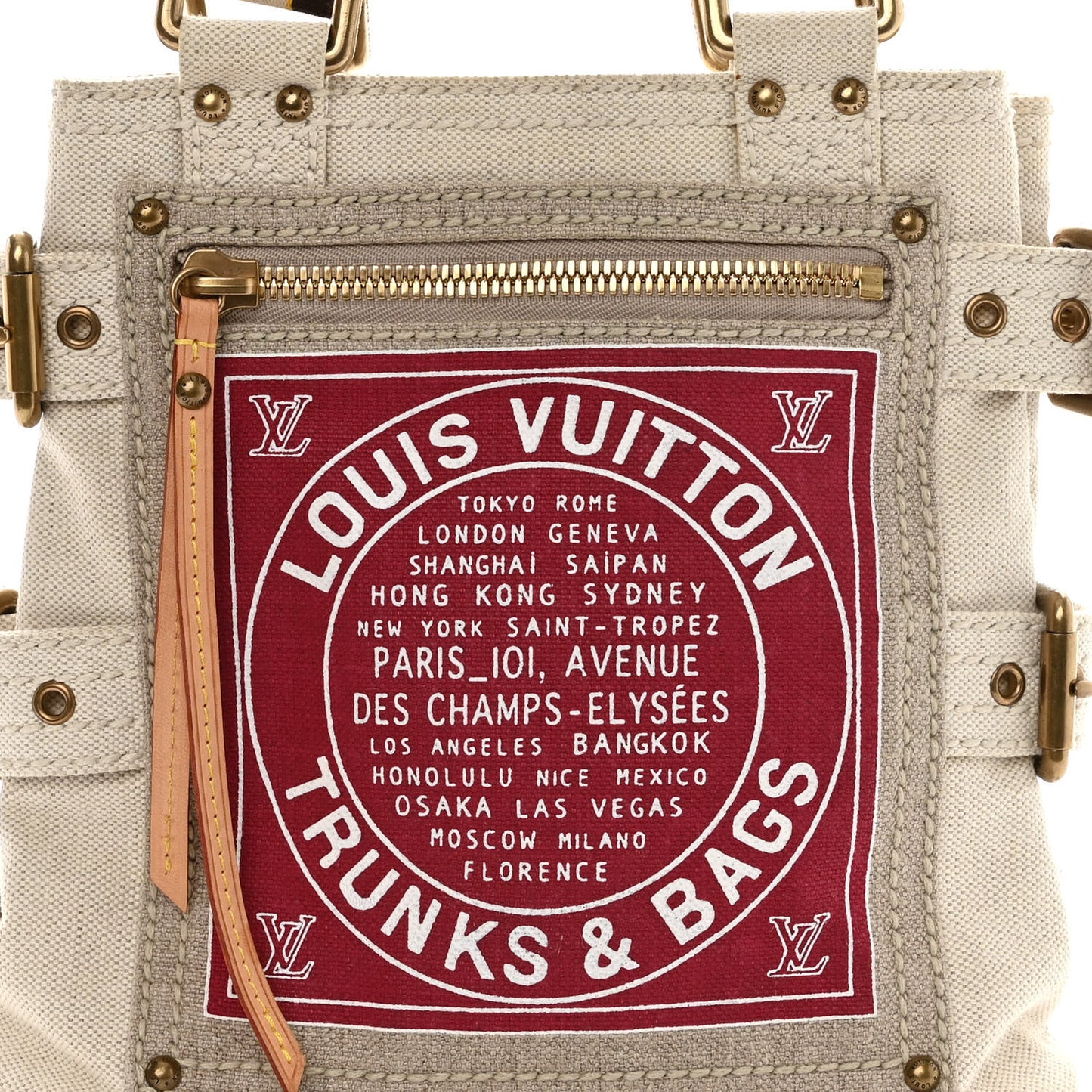 Toile Globe Shopper Cabas PM Red