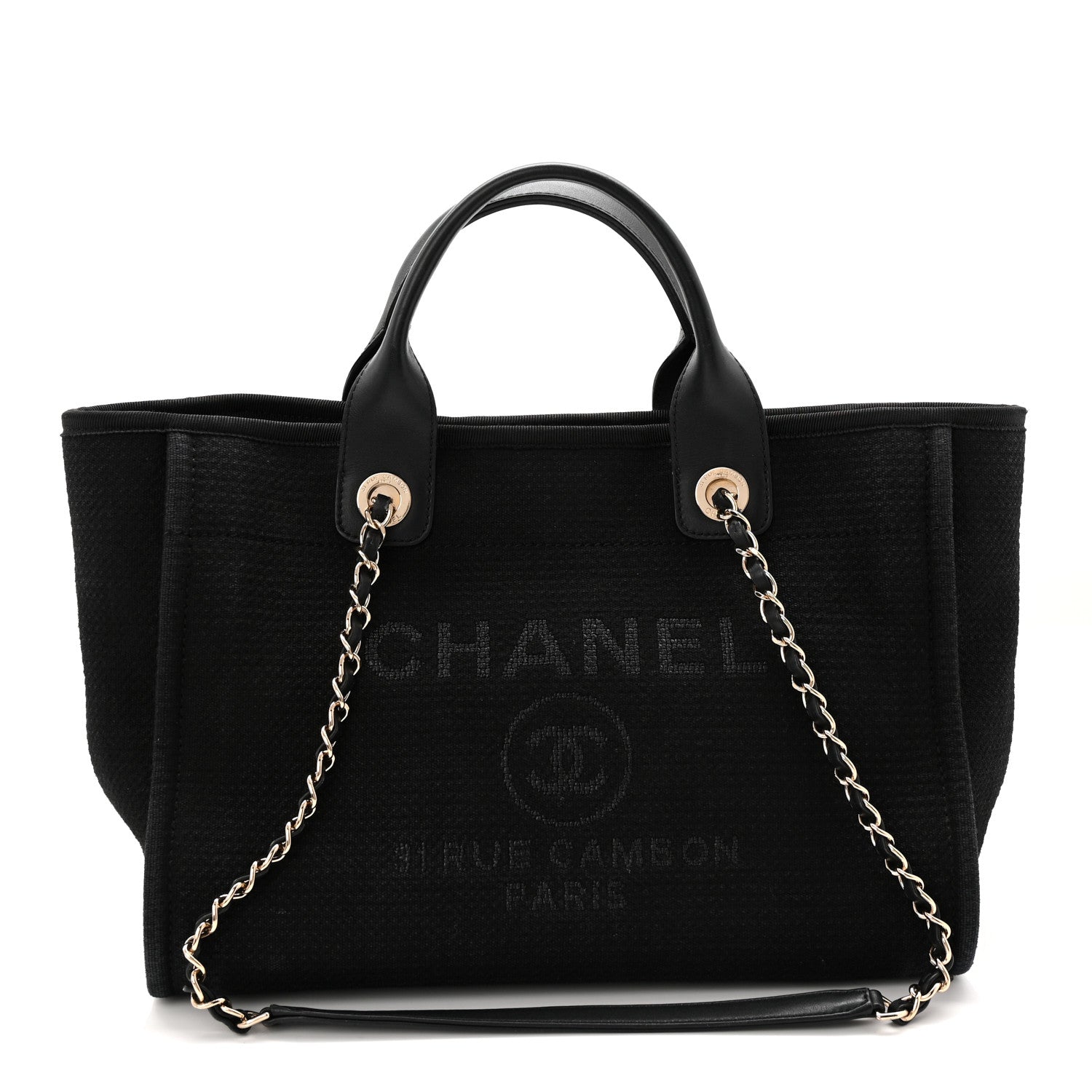 Chanel Mixed Fibers Small Deauville Tote Black 1 of 11