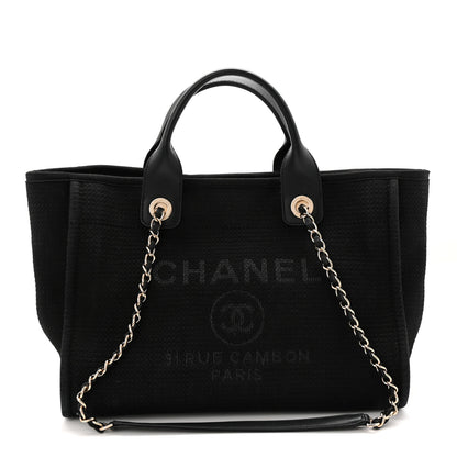 Chanel Mixed Fibers Small Deauville Tote Black 1 of 11