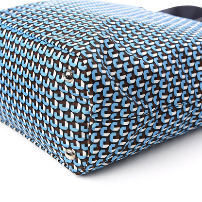 Prada Tessuto Nylon Saffiano Print Tote Azzurro 9 of 10