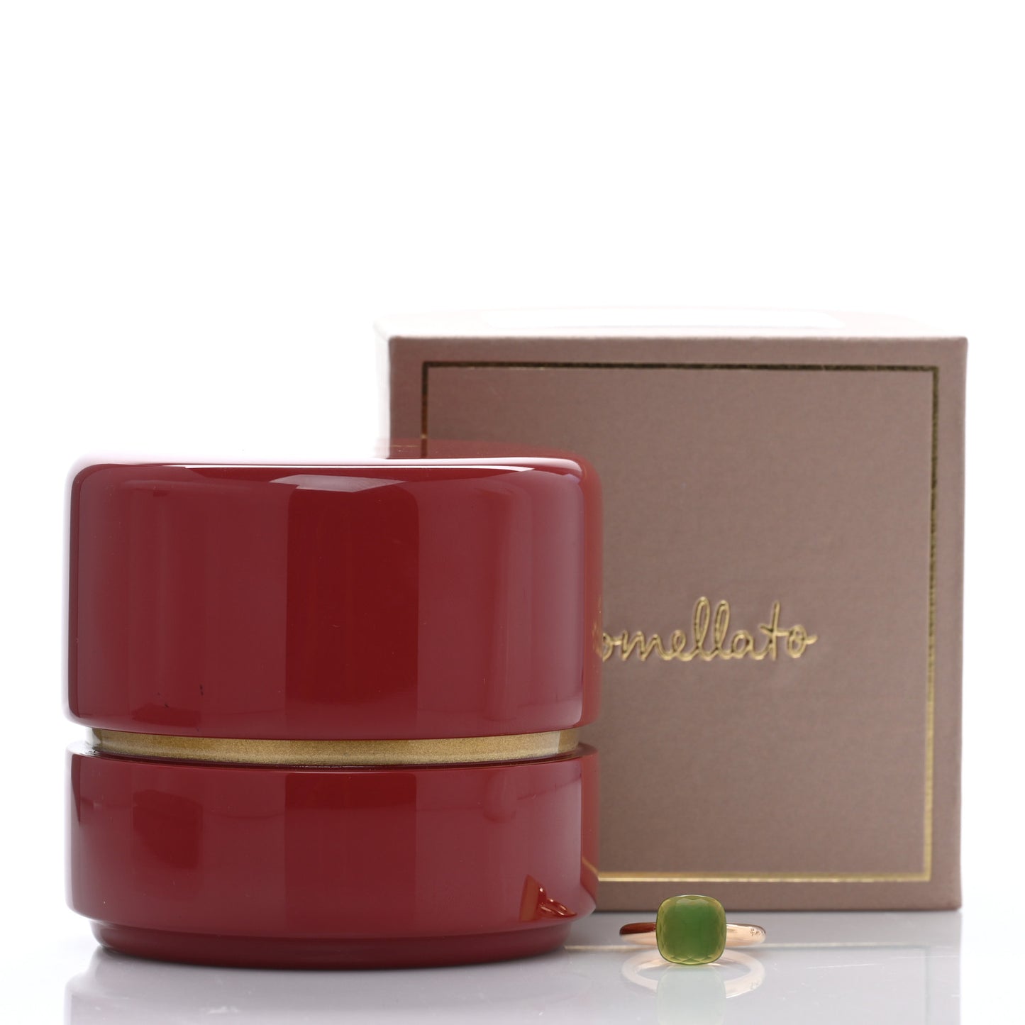 18K Rose White Gold Lemon Quartz Chrysoprase Classic Nudo Gele Ring 52 6