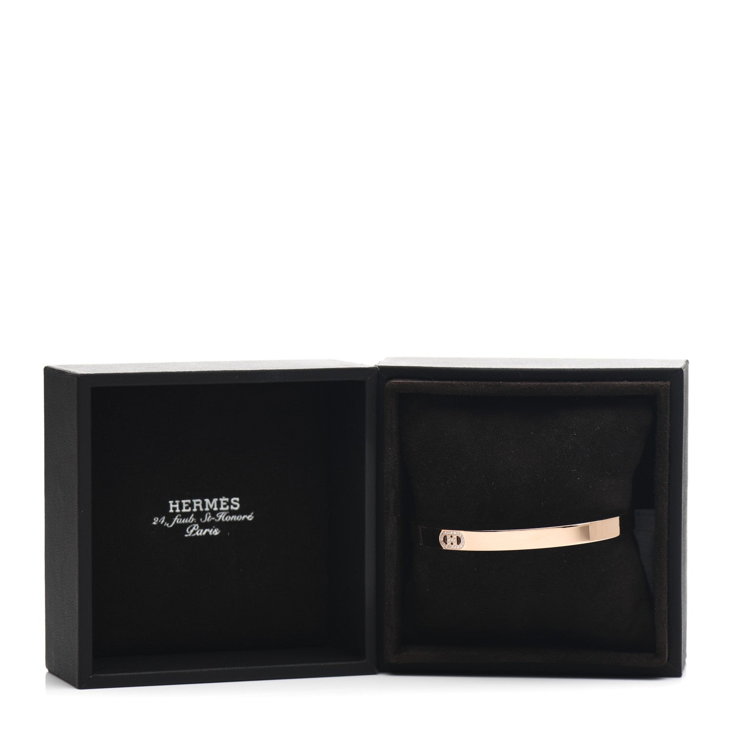 Hermes 18K Rose Gold Diamond PM H D'Ancre Bracelet LG 4 of 4
