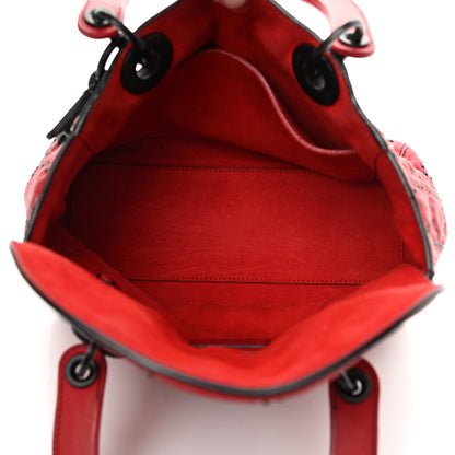 Christian Dior Lambskin Cannage Studded Medium Supple Lady Dior Red Black 5 of 17