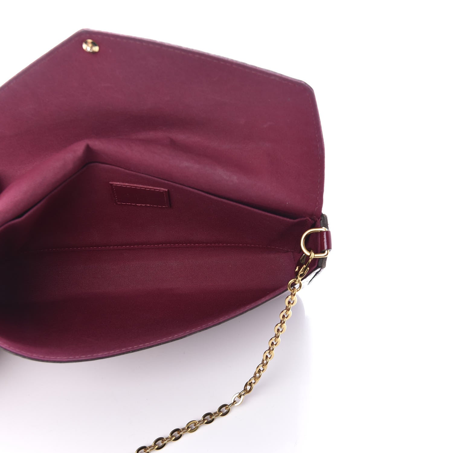 Louis Vuitton Vernis Felicie Chain Wallet Magenta 5 of 10