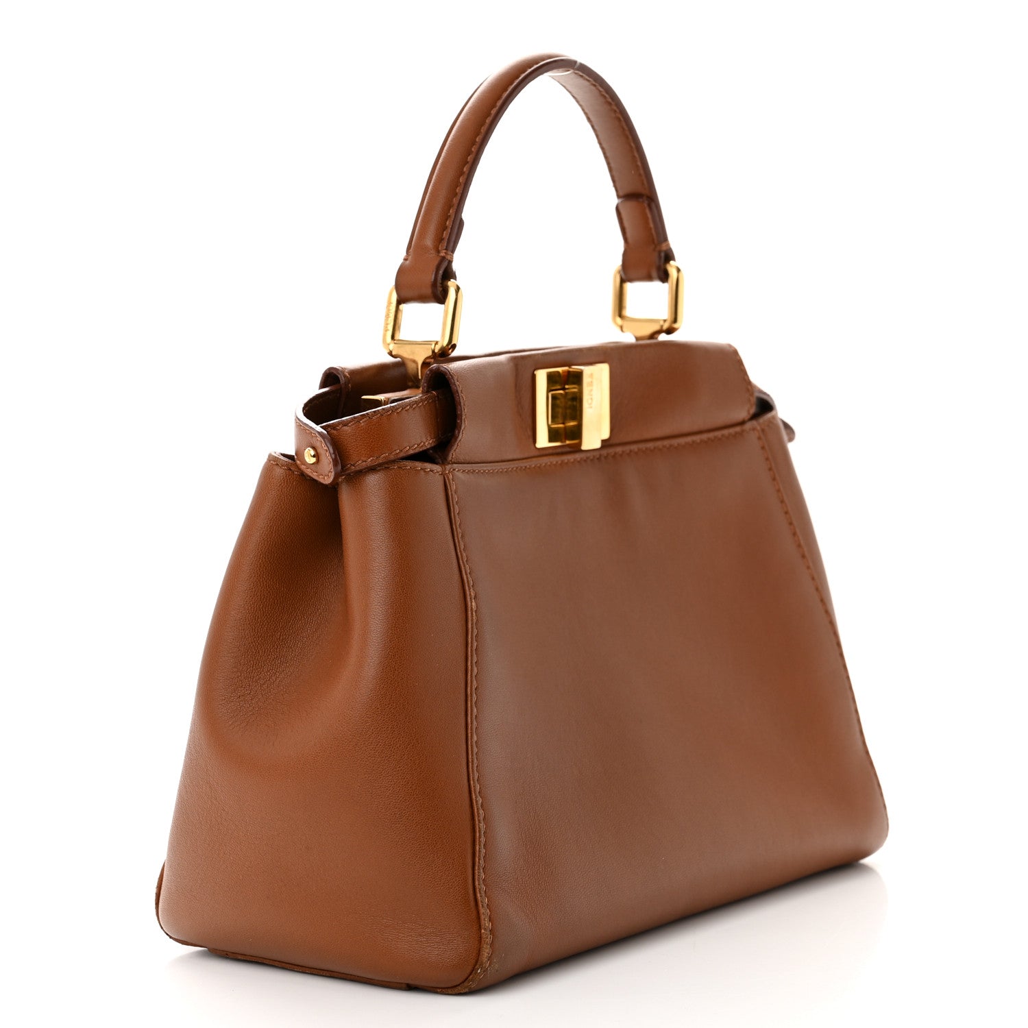 Fendi Nappa Mini Peekaboo Iconic Satchel Corteccia 3 of 15