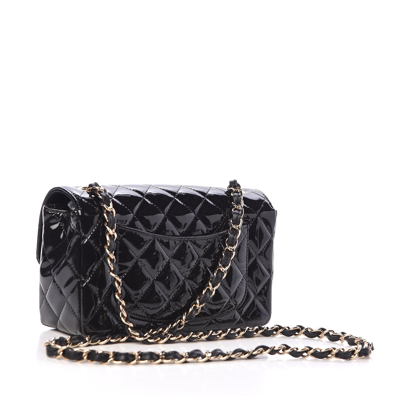 Chanel Patent Calfskin Quilted Mini Rectangular Flap Black 3 of 11