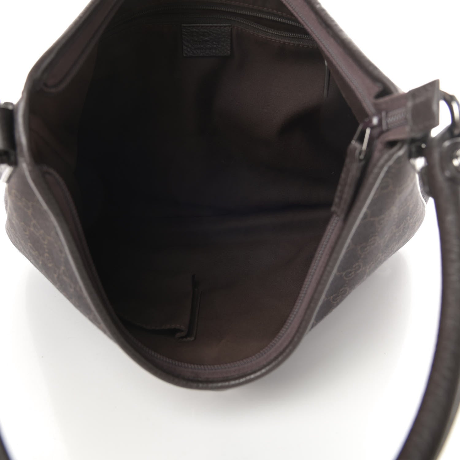 Gucci Denim Monogram Abbey D Ring Hobo Brown 5 of 13