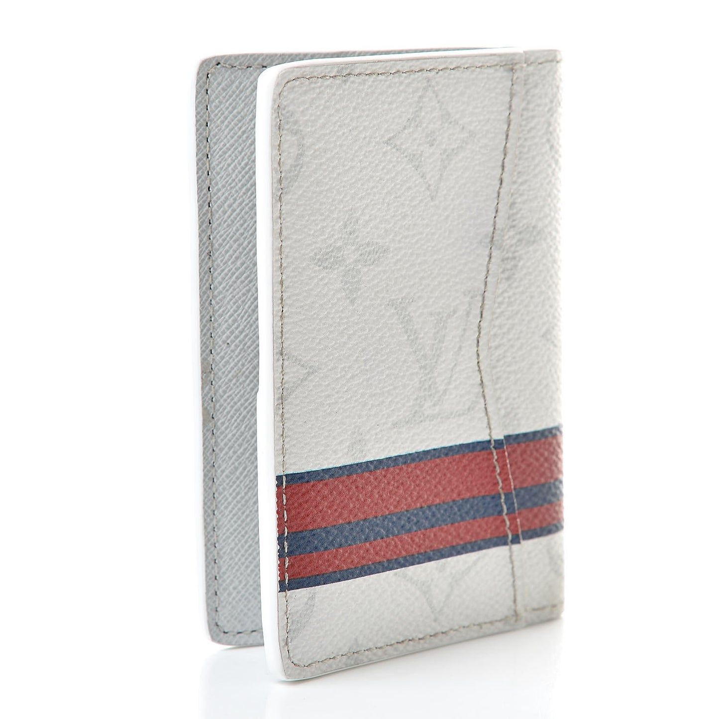Monogram Stripes Pocket Organizer NM White