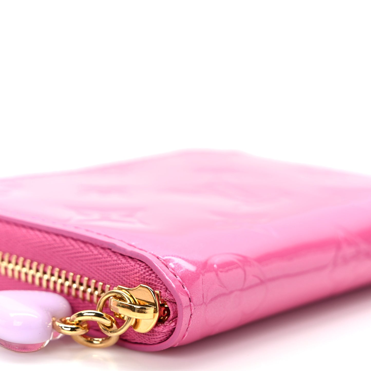Vernis Enamel Heart Zippy Coin Purse Neon Pink
