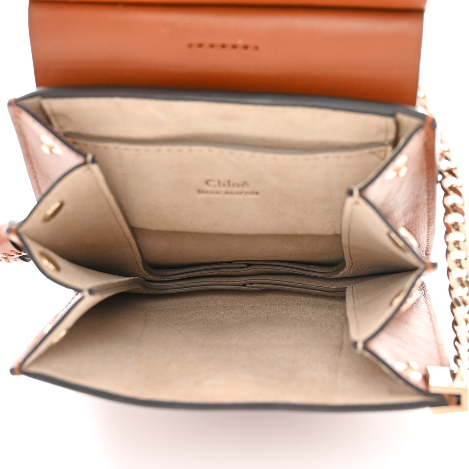 Chloe Suede Calfskin Mini Faye Bracelet Bag Tobacco 5 of 10