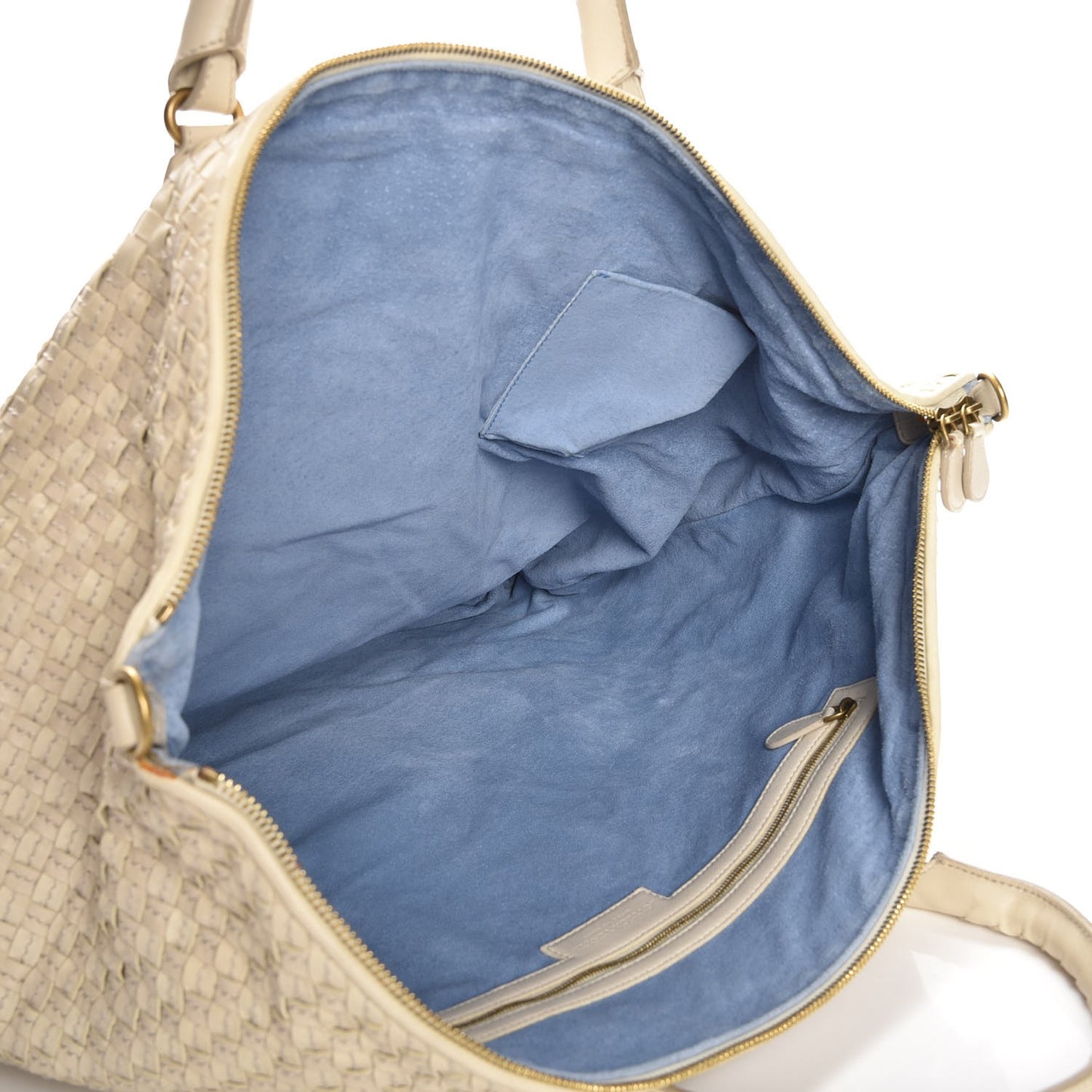 Nappa Linen Intrecciato Maxi Convertible Tote Mink