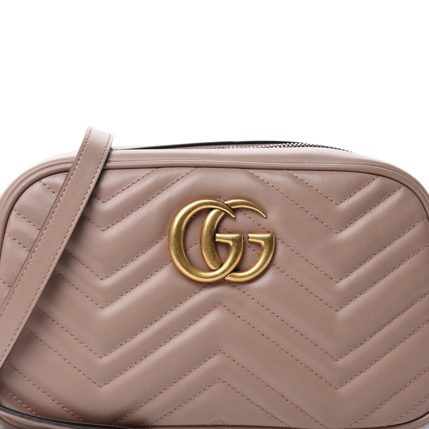 Calfskin Matelasse Small GG Marmont Chain Shoulder Bag Porcelain Rose