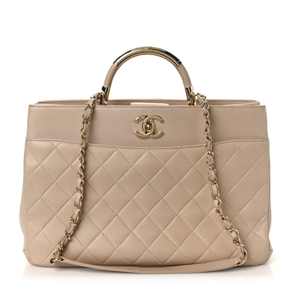 Chanel Lambskin Large Carry Chic Shopping Tote Beige 1 of 12