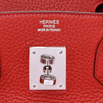 Hermes Taurillon Clemence Birkin 30 Rouge Casaque 8 of 33