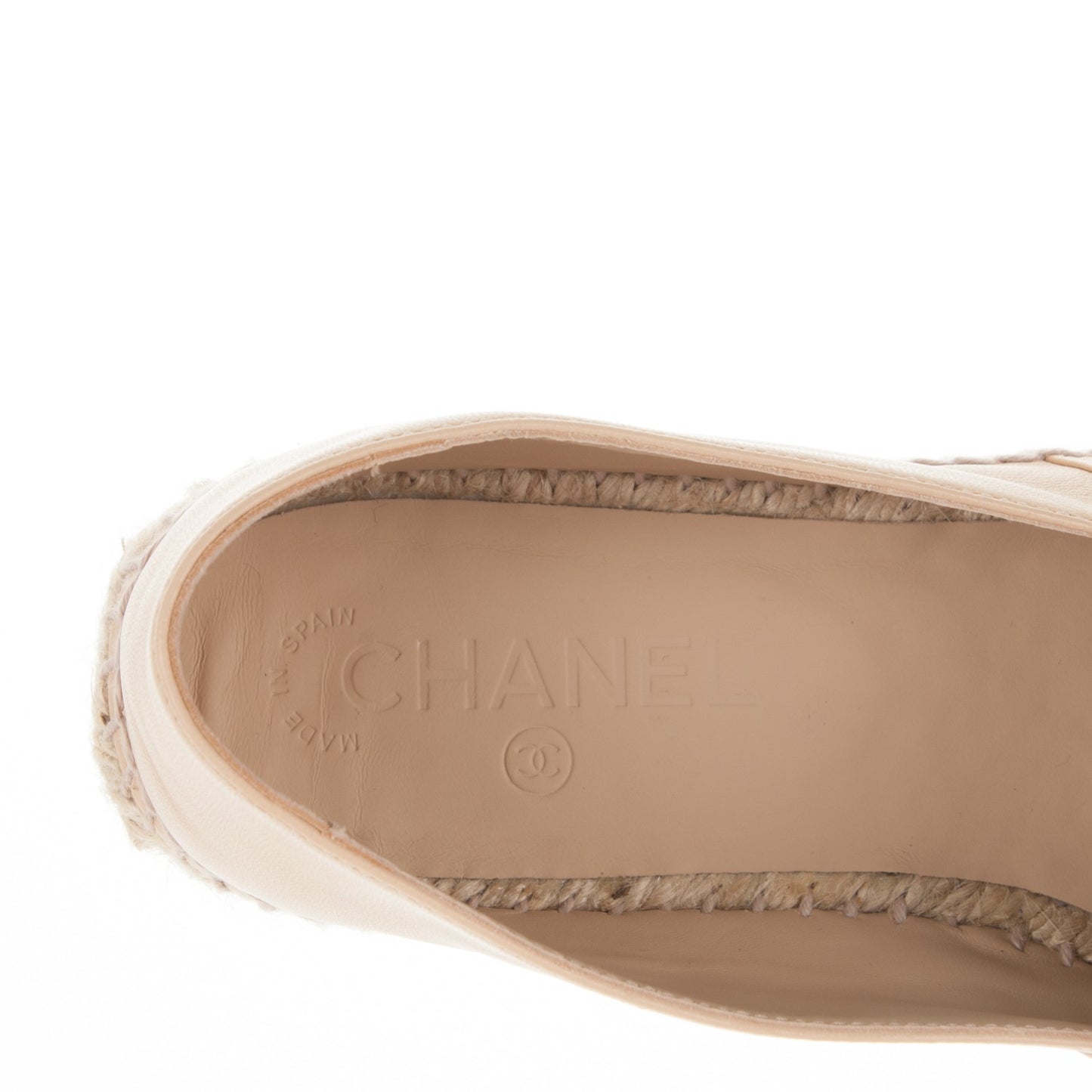 Lambskin CC Espadrilles 41 Beige Black