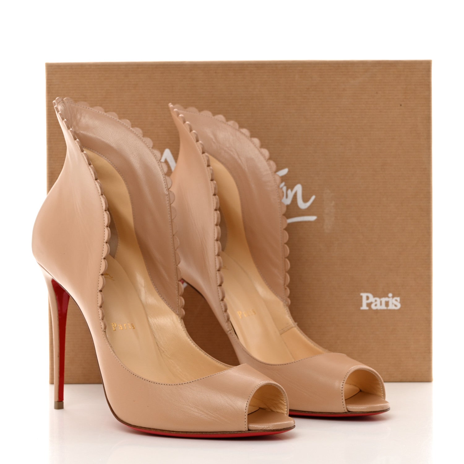 Christian Louboutin Kid Pijonina 100 Booties 41 Nude 10 of 10