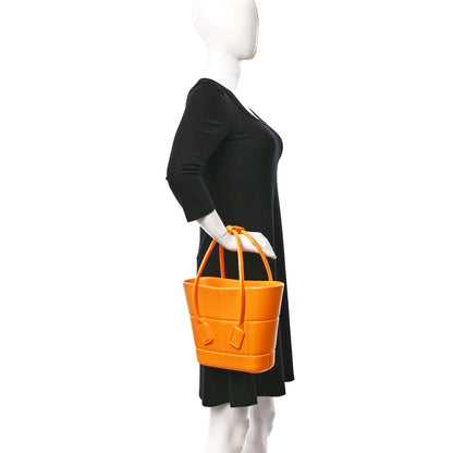 Bottega Veneta Rubber Maxi Intrecciato Mini Arco Tangerine 2 of 9
