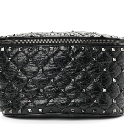 Valentino Garavani Craquele Nappa Rockstud Spike Belt Bag 80 Black 7 of 10