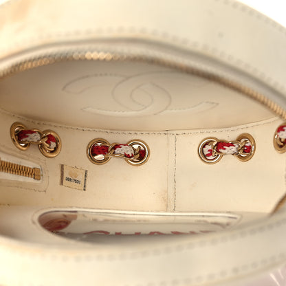 Chanel Lambskin Coco Lifesaver Round Bag Red White 5 of 13