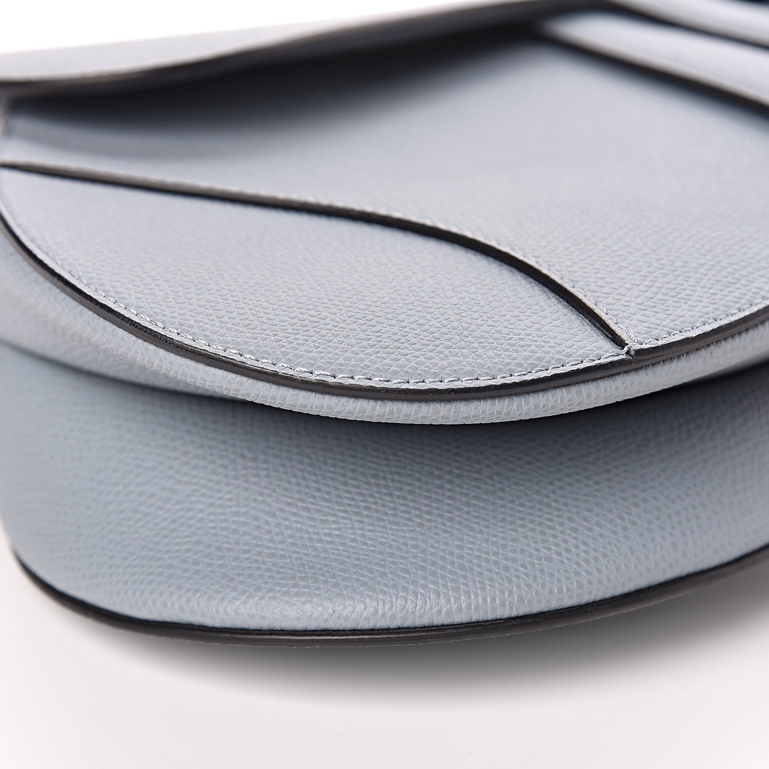 Christian Dior Grained Calfskin Saddle Bag Sky Blue 8 of 8