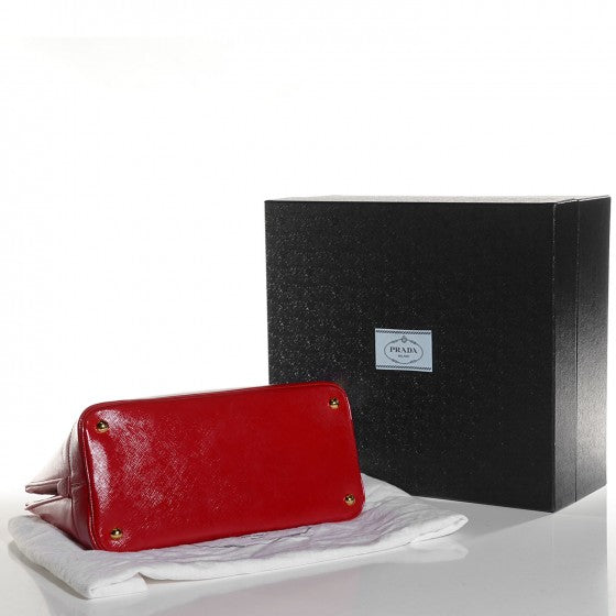 Prada Saffiano Vernice Open Promenade Tote Rosso 4 of 18