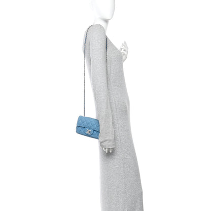 Chanel Iridescent Caviar Quilted Extra Mini Flap Light Blue 2 of 13