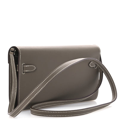 Hermes Evercolor Kelly Wallet To Go Etoupe 3 of 12