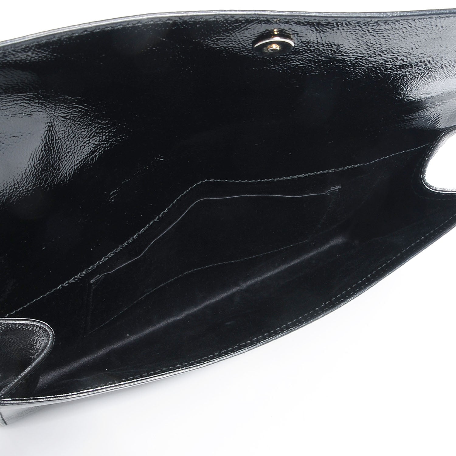 Saint Laurent Textured Patent Monogram Large Belle De Jour Clutch Black 5 of 7