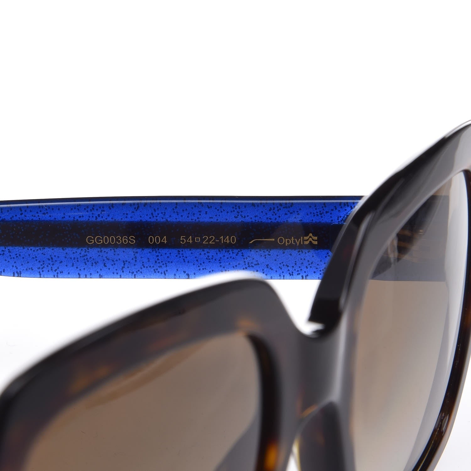 Gucci Oversize Square Web GG 0036S Sunglasses Tortoise 7 of 9