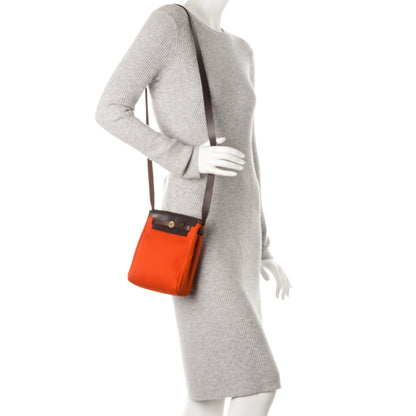 Hermes Barenia Toile Herbag TPM Red Orange 2 of 8