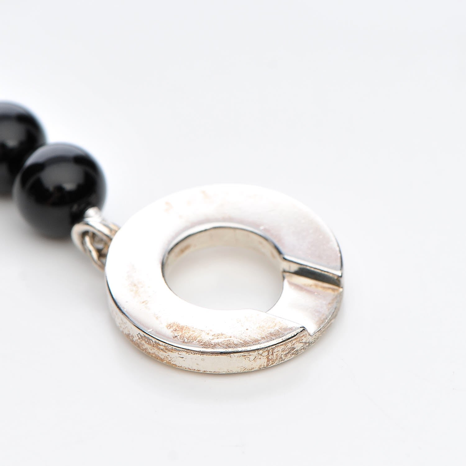 Tiffany Sterling Silver Black Onyx Bead Toggle Bracelet 7 of 7