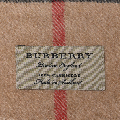 Burberry Cashmere Giant Check Fringe Scarf Camel 4 of 4