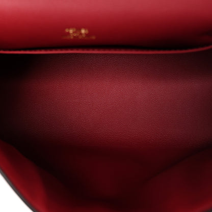 Hermes Swift Kelly Pochette Clutch Rouge Grenat 5 of 11