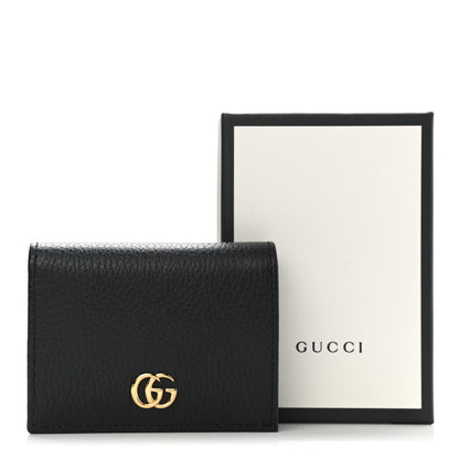 Gucci Pebbled Calfskin GG Marmont Card Case Black 9 of 9