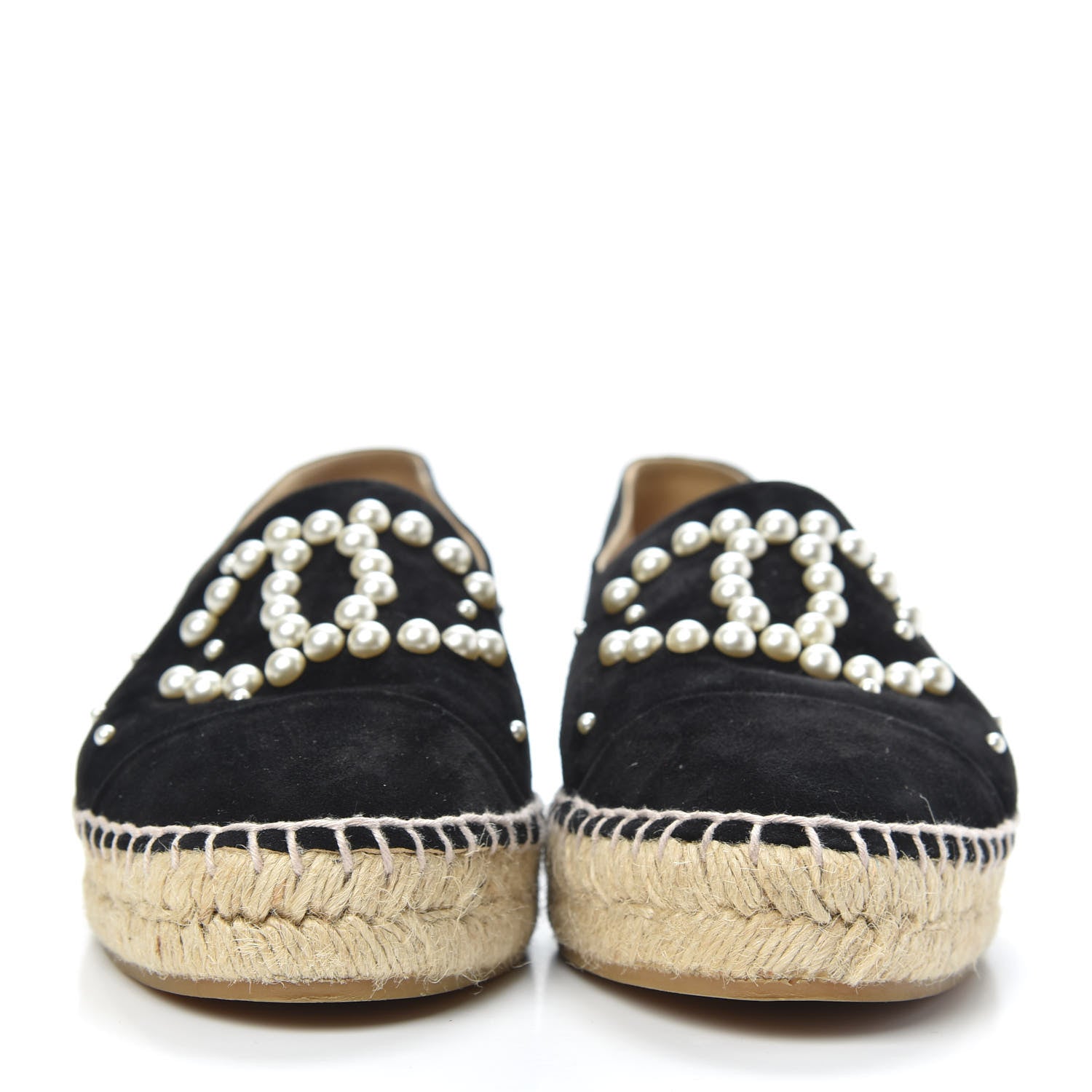 Chanel Suede Pearl CC Espadrilles 39 Black 2 of 10
