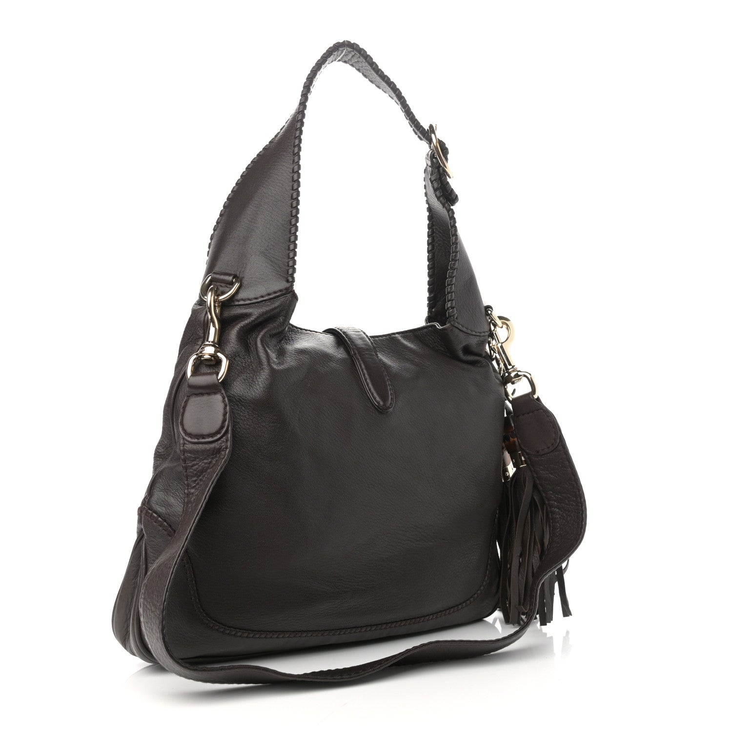 Gucci Pebbled Calfskin Medium New Jackie Shoulder Bag Brown 3 of 13
