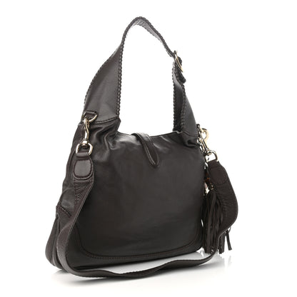 Gucci Pebbled Calfskin Medium New Jackie Shoulder Bag Brown 3 of 13