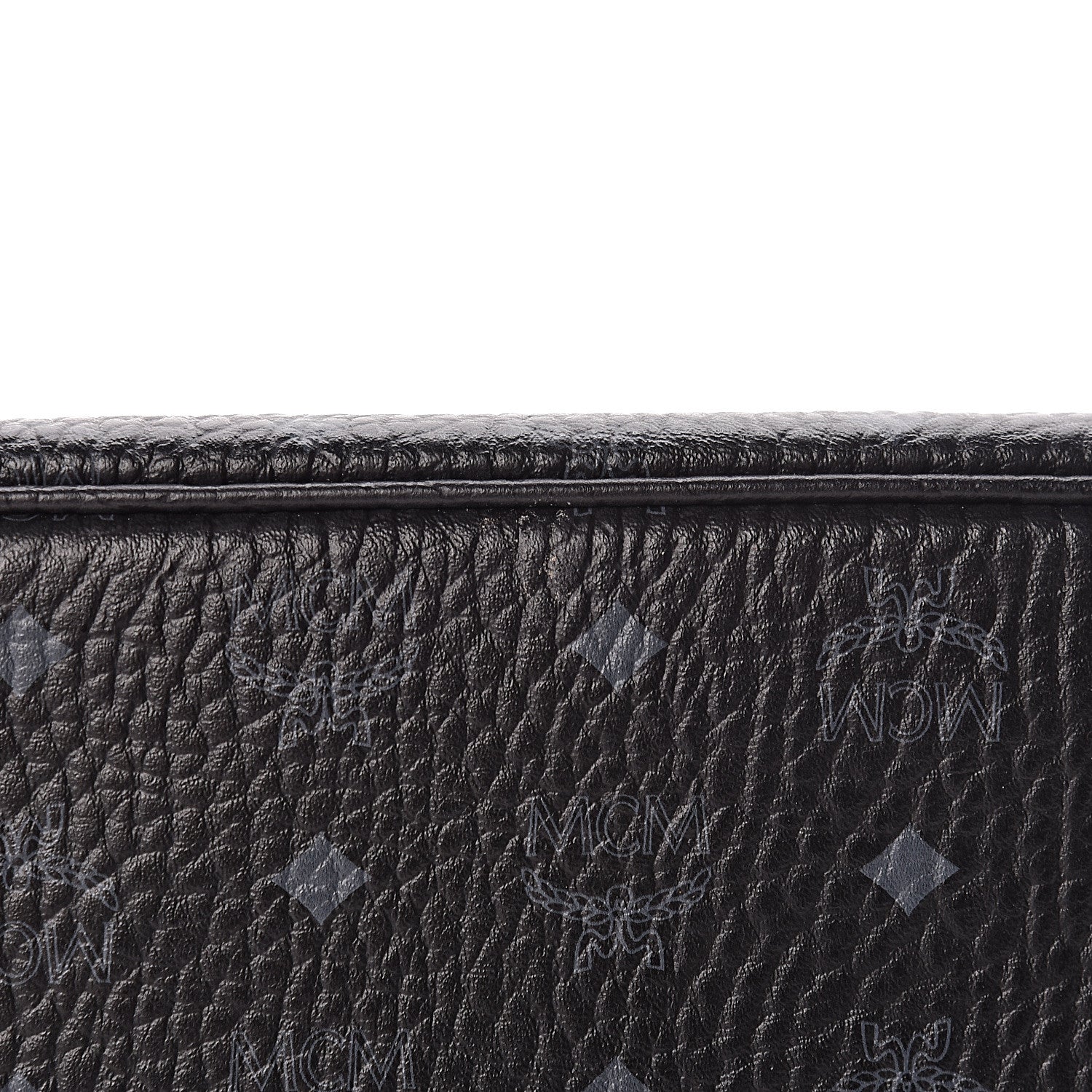 MCM Visetos Medium Anya Zip Top Shopper Tote Black 10 of 10