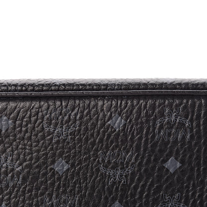 MCM Visetos Medium Anya Zip Top Shopper Tote Black 10 of 10