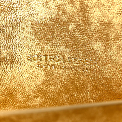 Bottega Veneta Metallic Satin Lambskin Intrecciato Long Andiamo Top Handle Clutch Gold 6 of 8