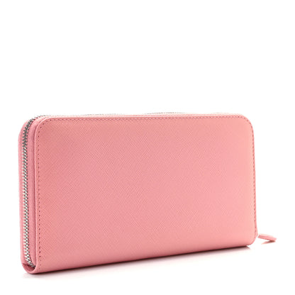 Prada Saffiano Colour Zip Around Wallet Petalo Fuoco 3 of 8