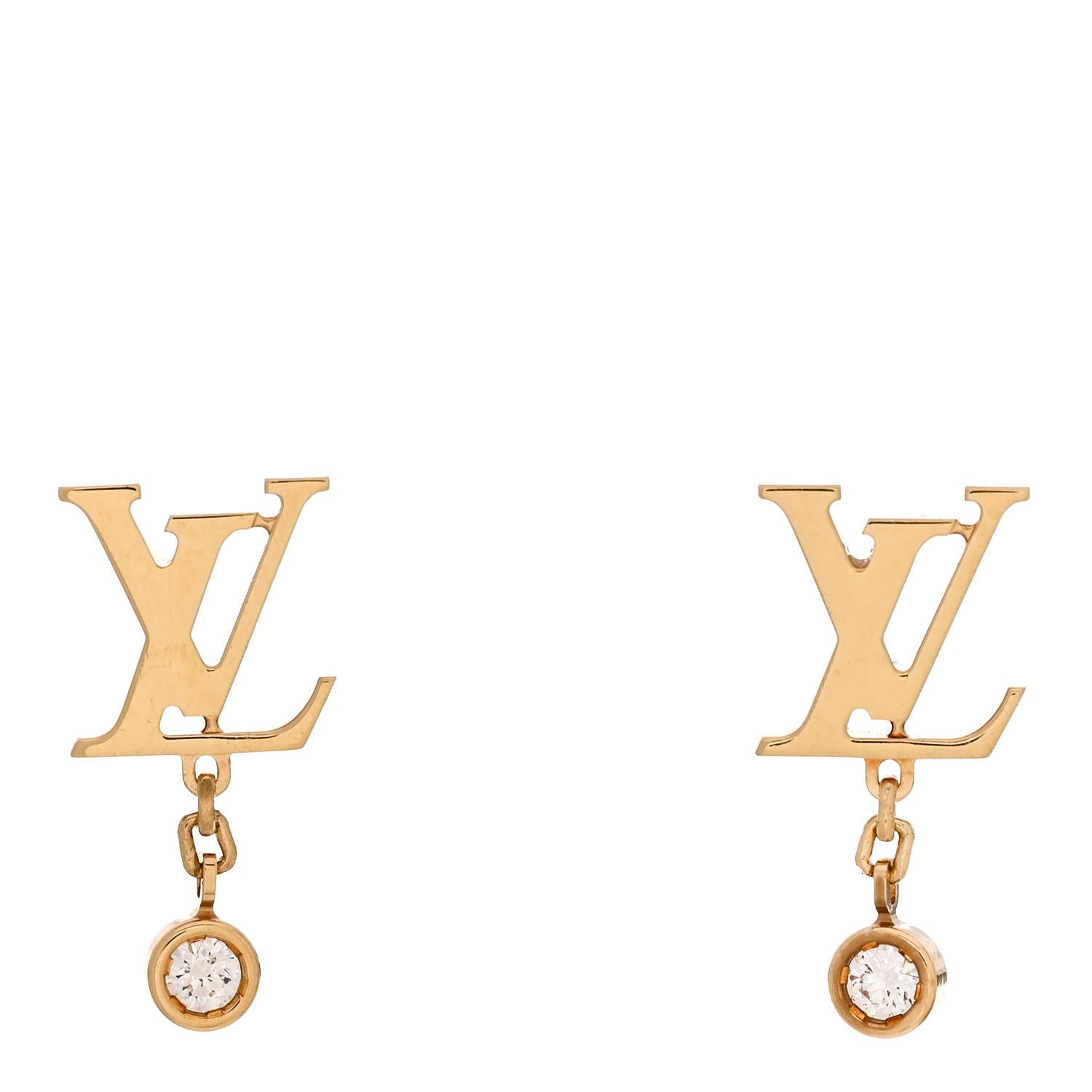 Louis Vuitton 18K Yellow Gold Diamond Idylle Blossom LV Stud Earrings 1 of 5
