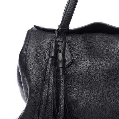 Gucci Pebbled Calfskin Lady Tassel Top Handle Bag Black 9 of 9
