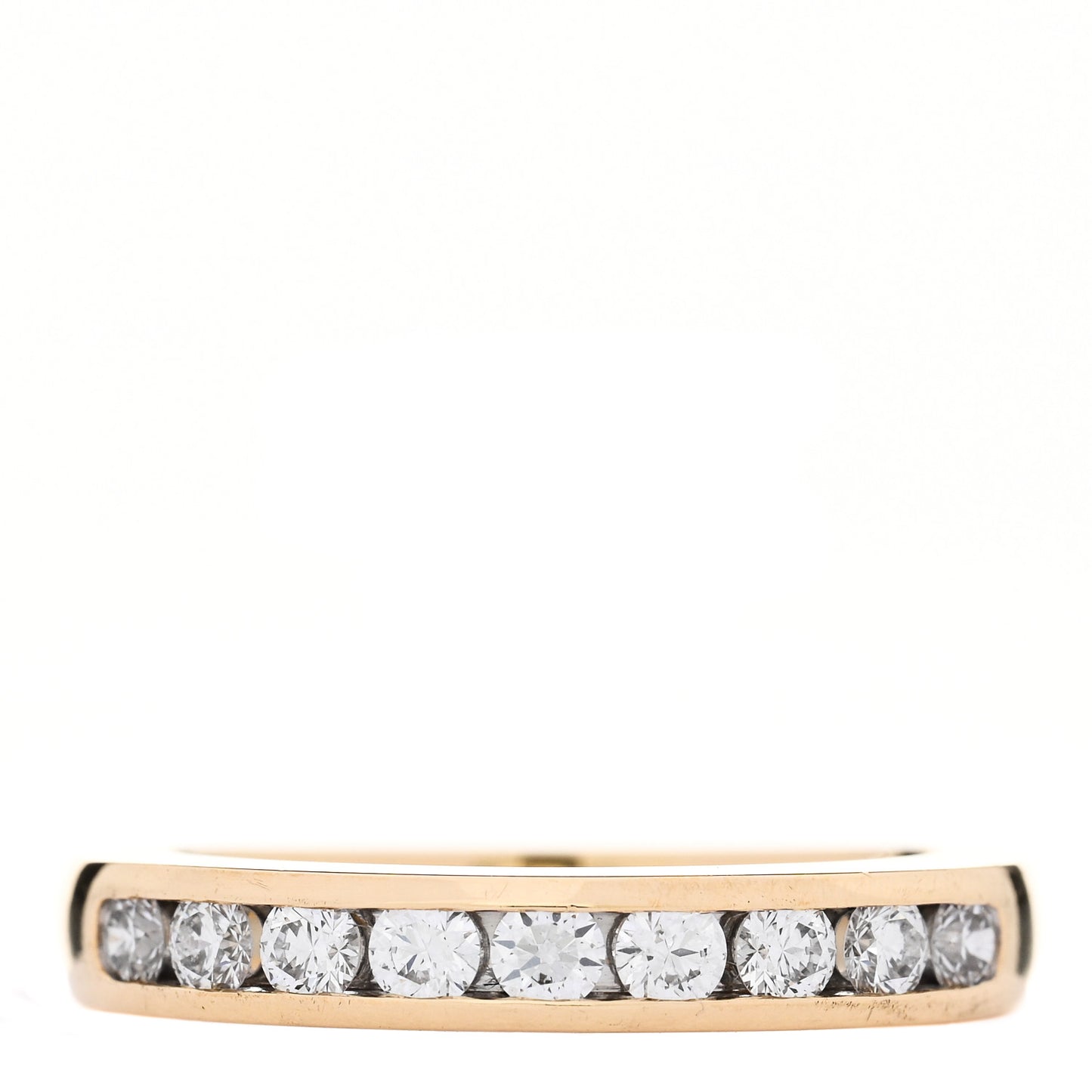 18K Yellow Gold Diamond 3mm Half Circle Wedding Band Ring 48 4.5