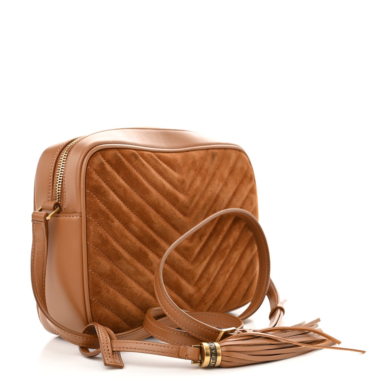 Saint Laurent Suede Matelasse Monogram Lou Camera Bag Cinnamon 3 of 11