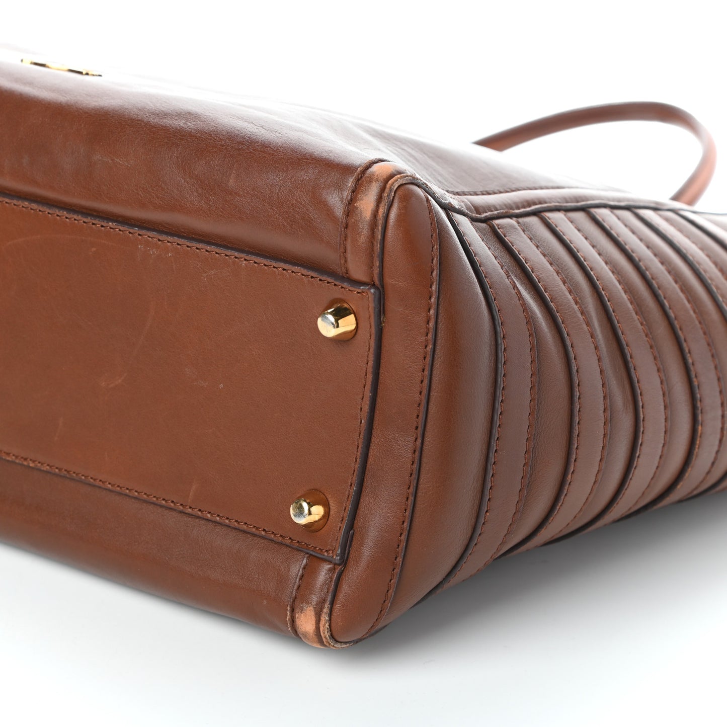 Calfskin Farida Shopping Bag Havane