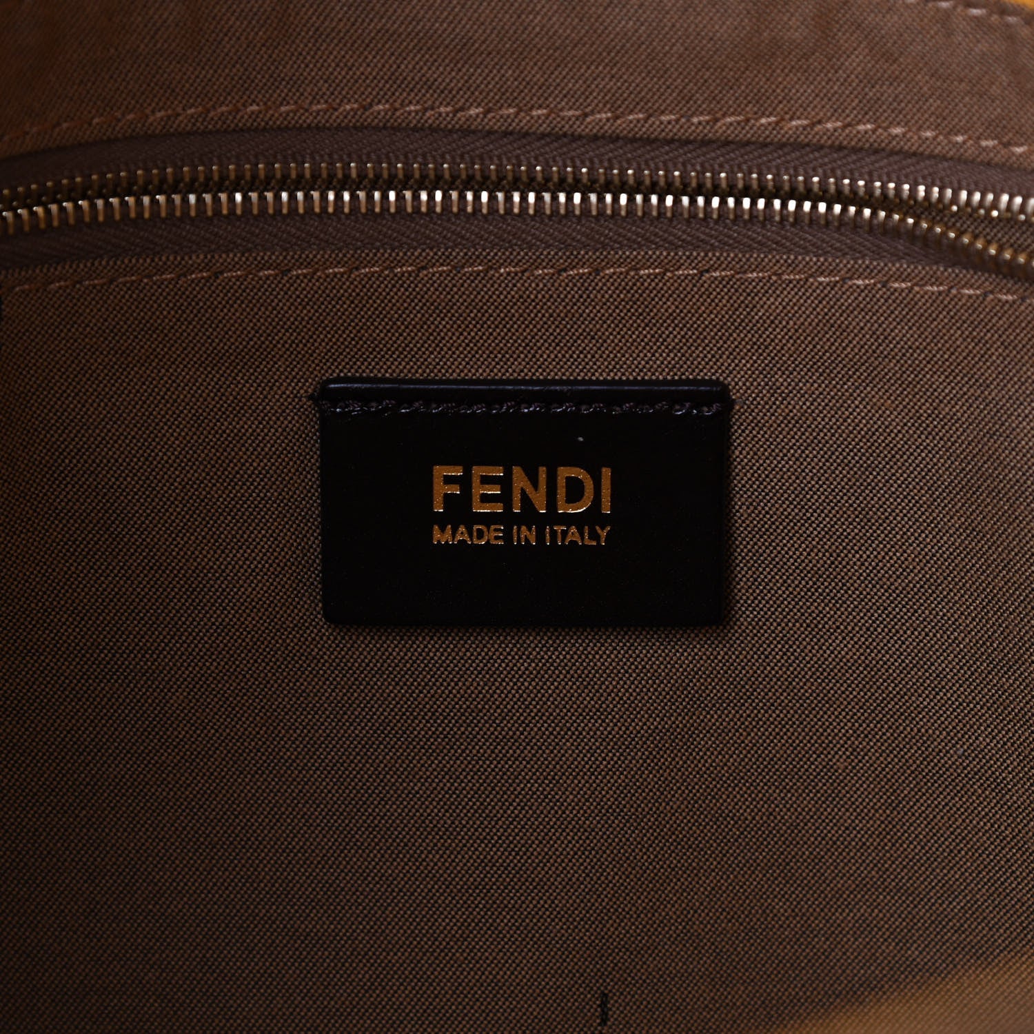 Fendi Zucca Vitello Large Hobo Tobacco Ocra Moro Black 6 of 9
