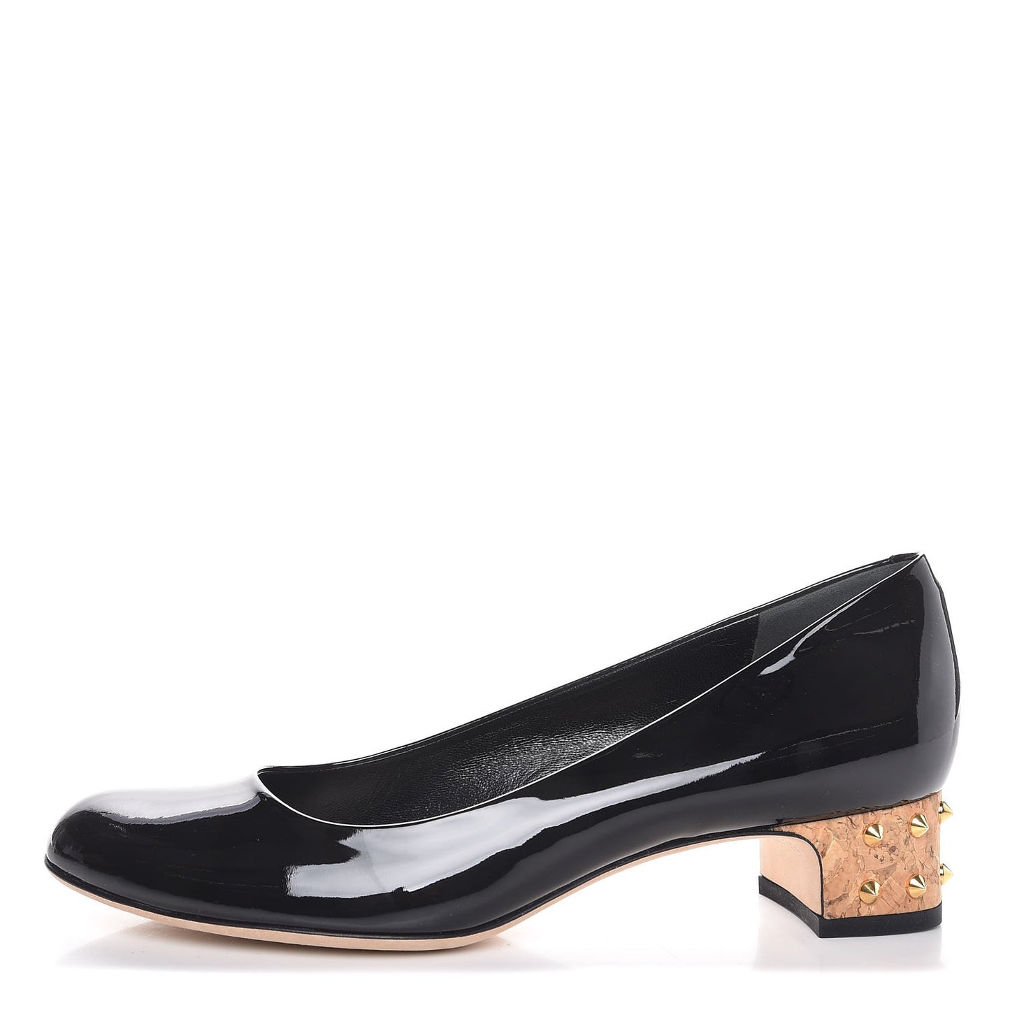 Patent Studded Cord Jacquelyne Pumps 37 Black
