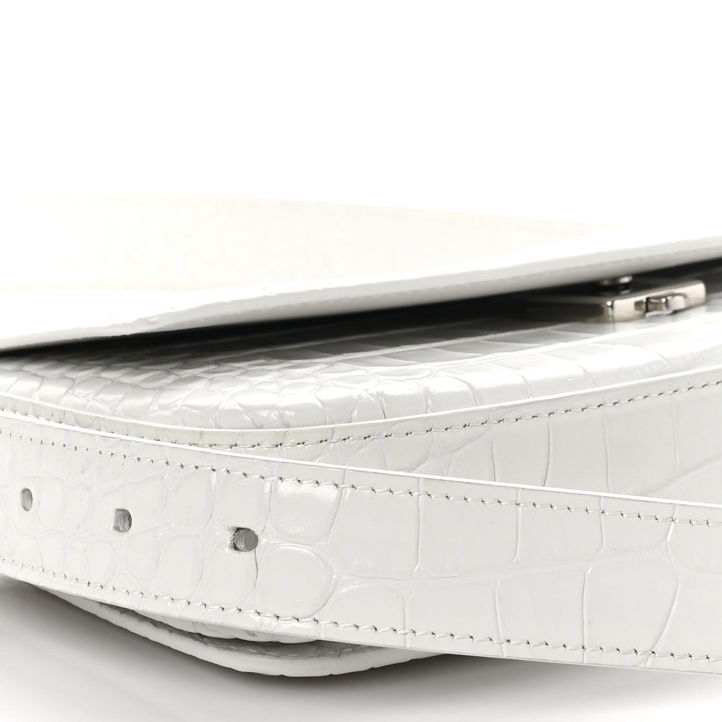 Shiny Calfskin Crocodile Embossed Ghost Sling Bag