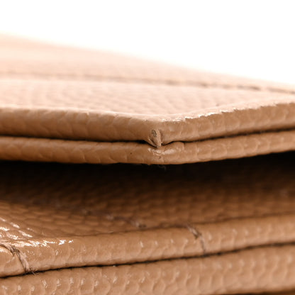 Saint Laurent Grain De Poudre Matelasse Chevron Monogram Flap Wallet Cork 10 of 12